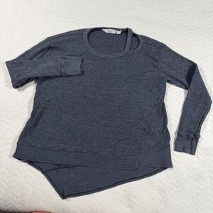 Wilt Women S Charcoal Gray Thermal Knit Asymmetrical Hem Pullover Top USA‎ Made